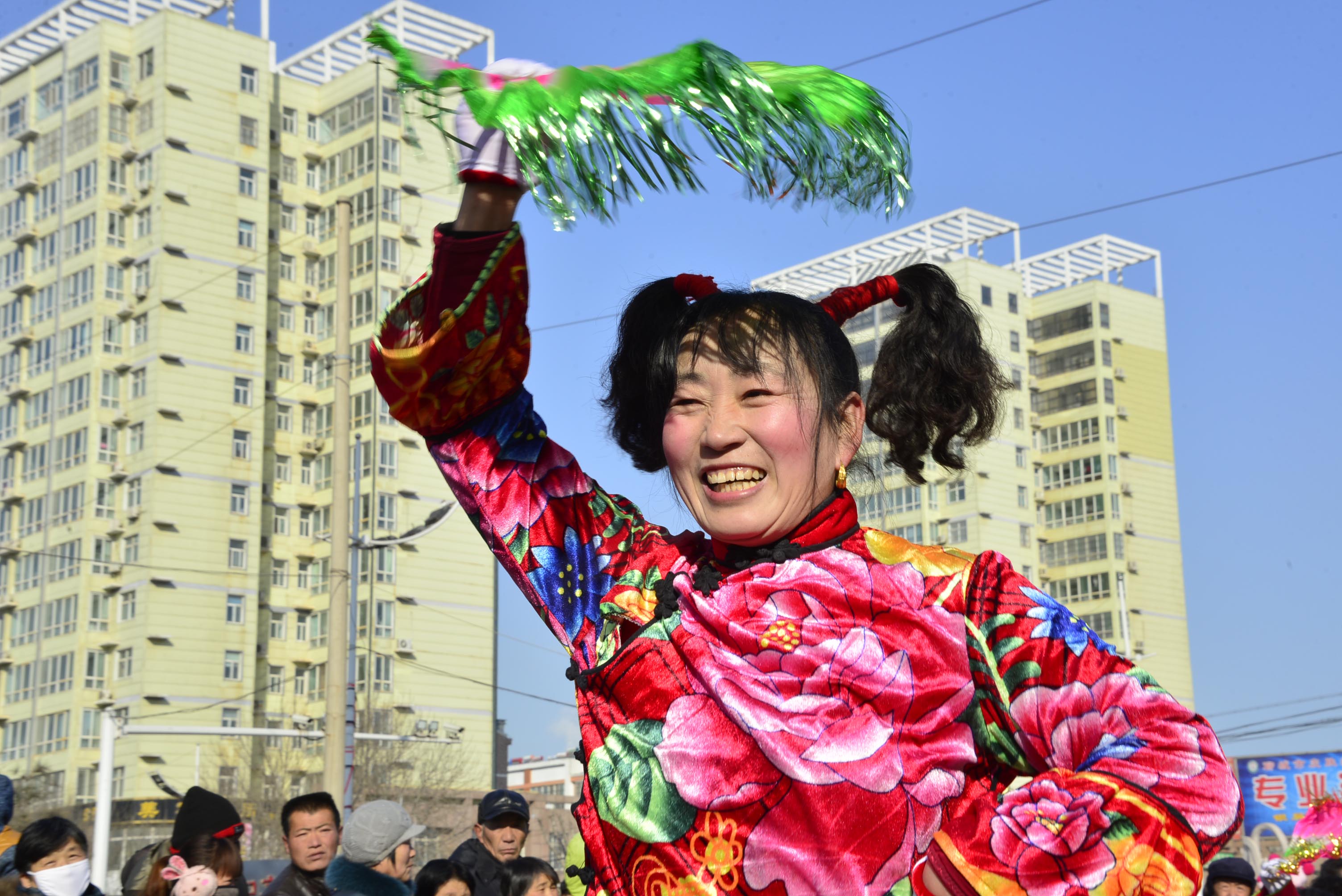 2014年2月10日，山东省茌平县春节群众文化活动剪影。