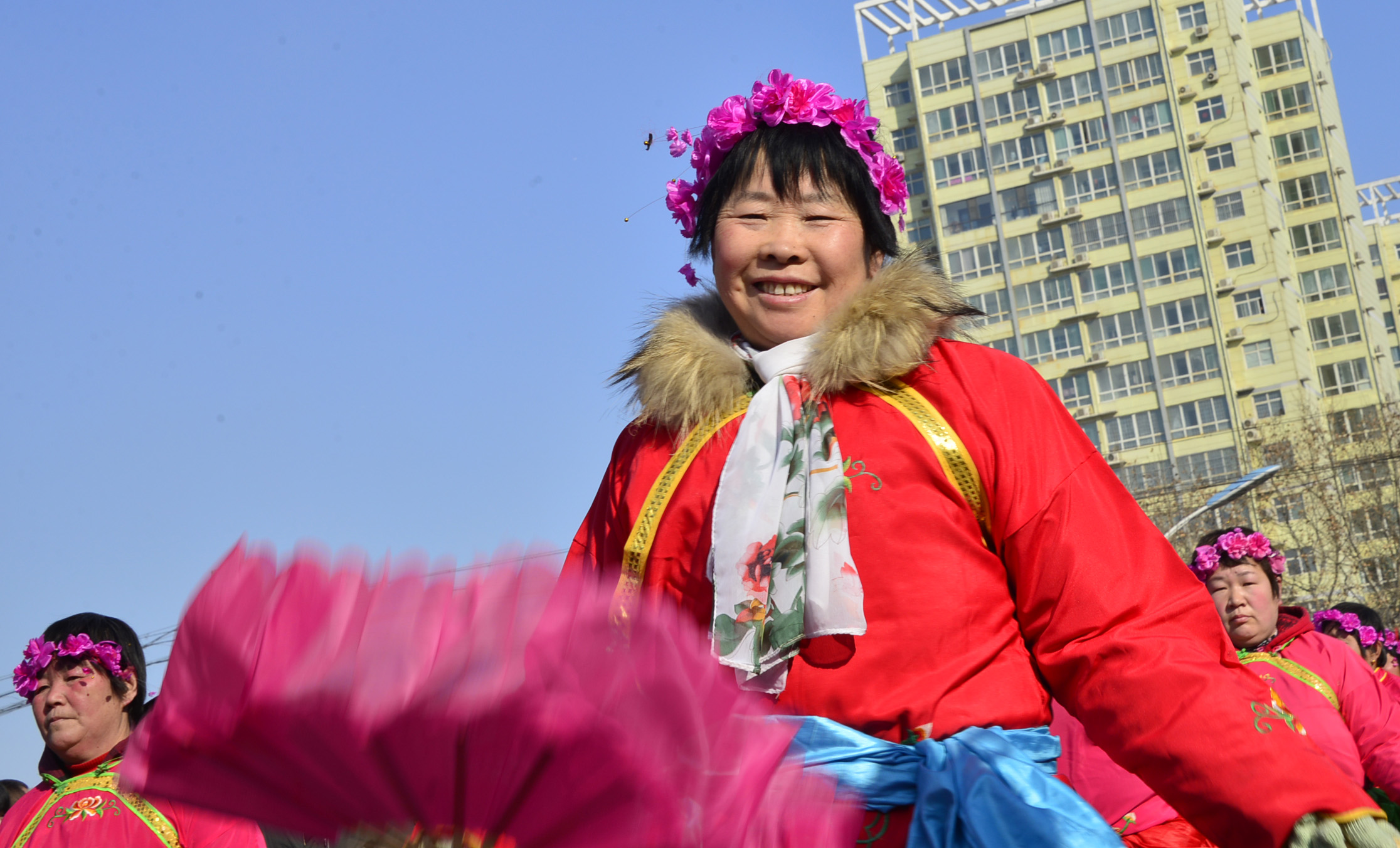 2014年2月10日，山东省茌平县春节群众文化活动剪影。