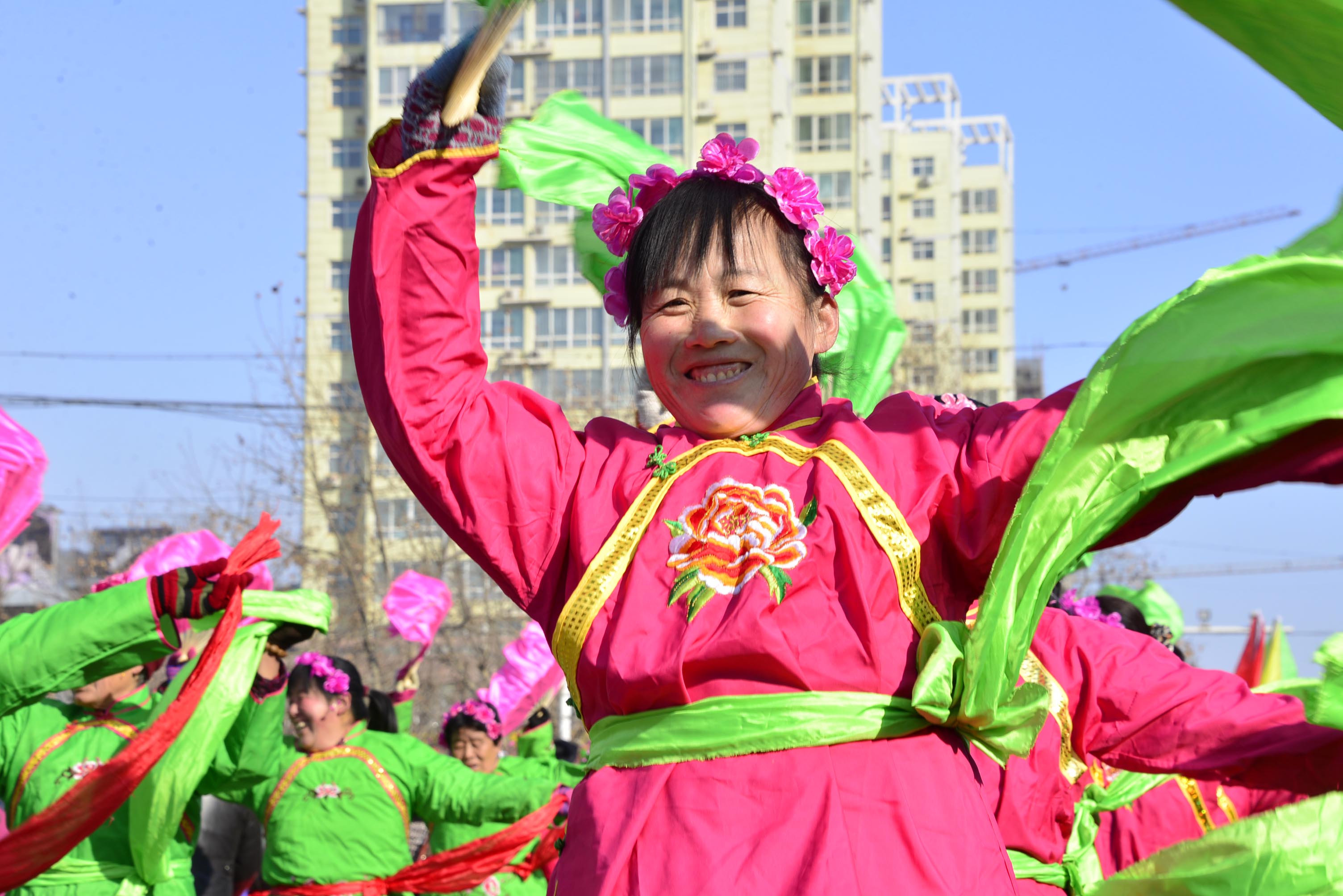 2014年2月10日，山东省茌平县春节群众文化活动剪影。