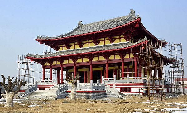 2014年2月13日，建设中的山东省茌平县韩屯镇鲁义姑祠 。
