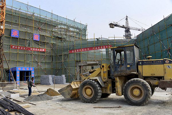 2014年3月24日，山东省茌平县实验幼儿园建设工地现场。