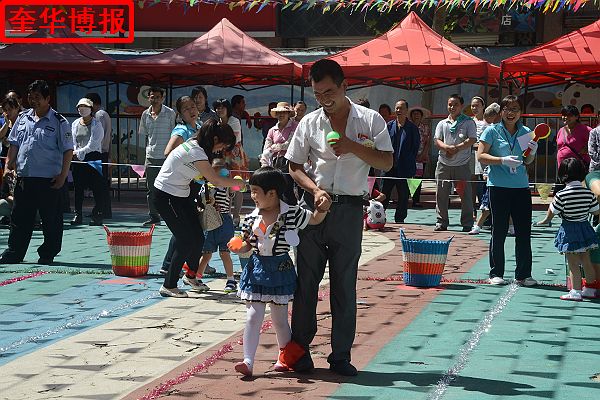 2014年5月26日，山东省茌平县实验幼儿园第三届幼儿运动会现场。