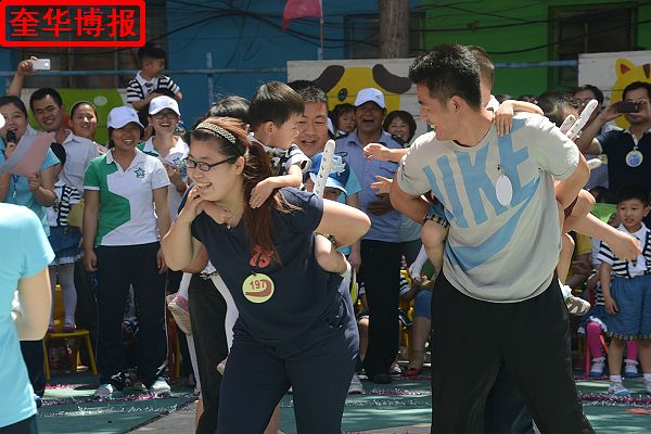 2014年5月26日，山东省茌平县实验幼儿园第三届幼儿运动会现场。