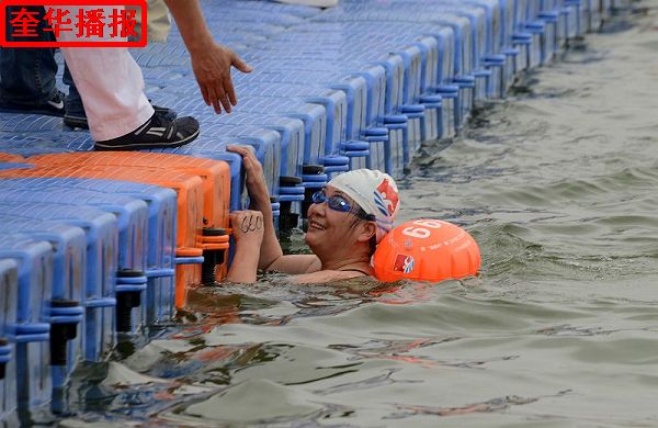 2014年6月21日，2014年全国公开水域游泳系列赛（聊城站） 比赛现场。