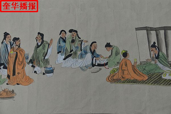 89岁老翁张宗源手绘醉仙图局部