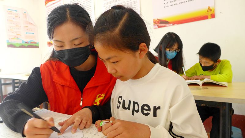 2020年4月18日，山东省茌平区菜屯镇大娄庄村在家大学生为中、小学生辅导、继读学业。 (8).JPG